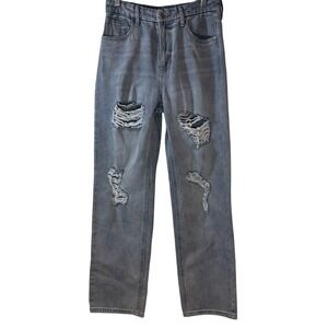 NWT GUESS Jessalyn High Rise Light Dest. Wash Straight Leg Jeans Women Size 4/27